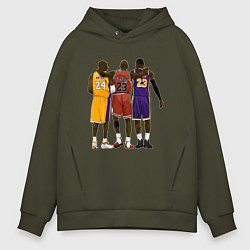 Толстовка оверсайз мужская Kobe, Michael, LeBron, цвет: хаки