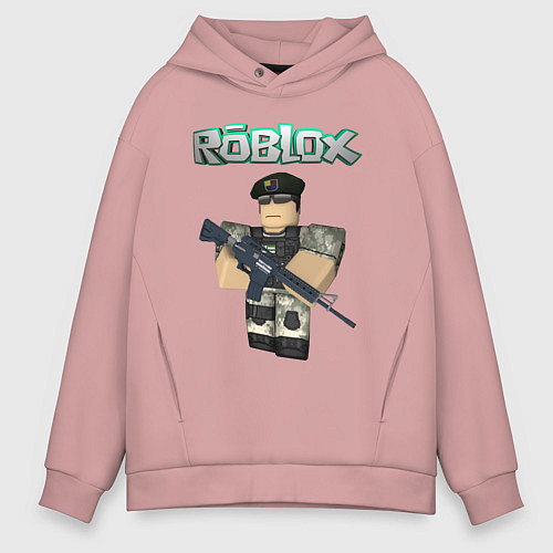 Мужское худи оверсайз Roblox Defender / Пыльно-розовый – фото 1