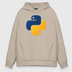 Толстовка оверсайз мужская Python, цвет: миндальный