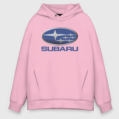Мужское худи оверсайз SUBARU / Светло-розовый – фото 1