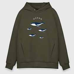 Толстовка оверсайз мужская Ocean, цвет: хаки
