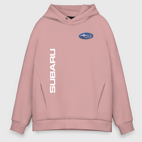 Мужское худи оверсайз SUBARU / Пыльно-розовый – фото 1