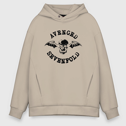 Мужское худи оверсайз Avenged Sevenfold / Миндальный – фото 1