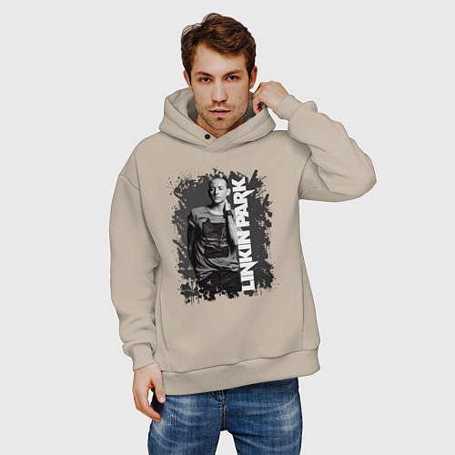 Мужское худи оверсайз LINKIN PARK / Миндальный – фото 3