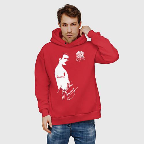 Мужское худи оверсайз Queen / Красный – фото 3