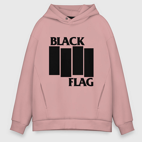 Мужское худи оверсайз BLACK FLAG / Пыльно-розовый – фото 1