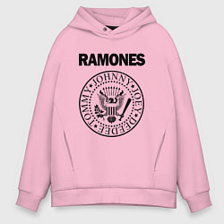 Толстовка оверсайз мужская RAMONES, цвет: светло-розовый