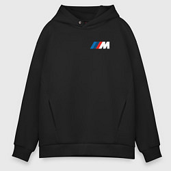 Толстовка оверсайз мужская BMW M LOGO 2020, цвет: черный