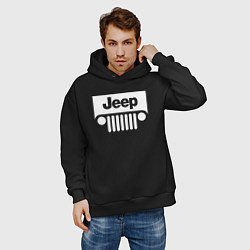 Толстовка оверсайз мужская Jeep, цвет: черный — фото 2