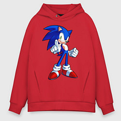 Толстовка оверсайз мужская SONIC, цвет: красный
