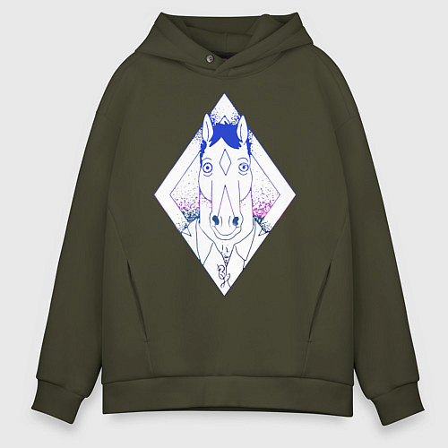 Мужское худи оверсайз BoJack Horseman / Хаки – фото 1