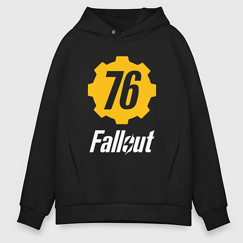 Мужское худи оверсайз FALLOUT76 / Черный – фото 1
