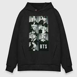 Толстовка оверсайз мужская BTS, цвет: черный