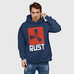 Толстовка оверсайз мужская RUST, цвет: тёмно-синий — фото 2