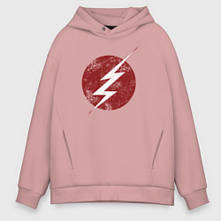 Толстовка оверсайз мужская The Flash logo, цвет: пыльно-розовый