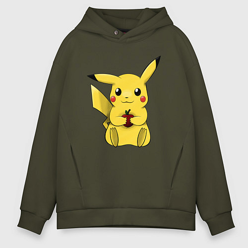 Мужское худи оверсайз Пикачу / Хаки – фото 1