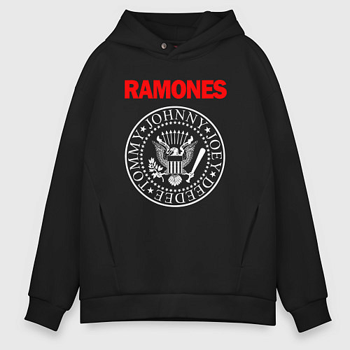 Мужское худи оверсайз RAMONES / Черный – фото 1