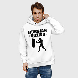 Толстовка оверсайз мужская Russian Boxing, цвет: белый — фото 2