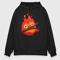 Толстовка оверсайз мужская Calcifer, цвет: черный
