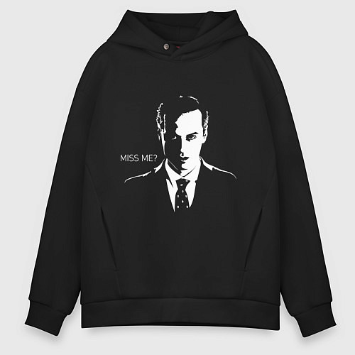 Мужское худи оверсайз Moriarty: Miss me? / Черный – фото 1