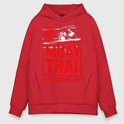 Толстовка оверсайз мужская MUAY THAI, цвет: красный
