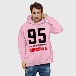 Толстовка оверсайз мужская 95 Chechnya, цвет: светло-розовый — фото 2