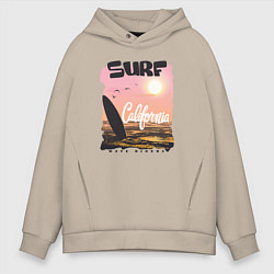 Толстовка оверсайз мужская Surf California, цвет: миндальный