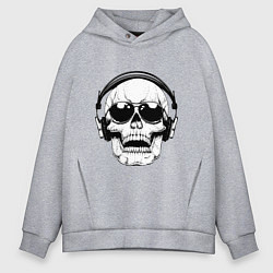 Толстовка оверсайз мужская Skull Music lover, цвет: меланж