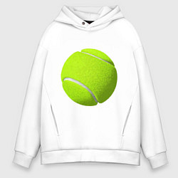 Толстовка оверсайз мужская Теннис, цвет: белый