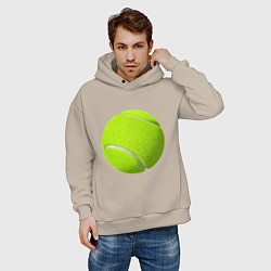 Толстовка оверсайз мужская Теннис, цвет: миндальный — фото 2