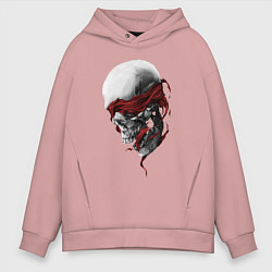 Толстовка оверсайз мужская Череп Skull, цвет: пыльно-розовый