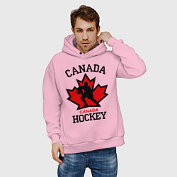Толстовка оверсайз мужская Canada Hockey, цвет: светло-розовый — фото 2
