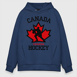 Толстовка оверсайз мужская Canada Hockey, цвет: тёмно-синий