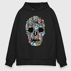 Толстовка оверсайз мужская Tosh Cool skull, цвет: черный