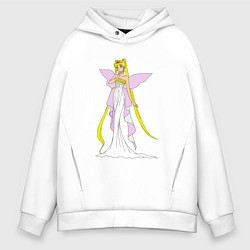 Толстовка оверсайз мужская Sailor MoonСеренити, цвет: белый