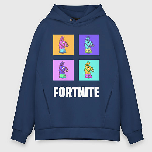 Мужское худи оверсайз Фортнайт поп-ап / Тёмно-синий – фото 1