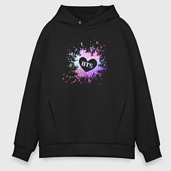 Толстовка оверсайз мужская BTS, цвет: черный