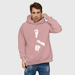 Толстовка оверсайз мужская Брюс Ли, цвет: пыльно-розовый — фото 2