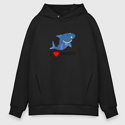 Толстовка оверсайз мужская Добрая акула, цвет: черный