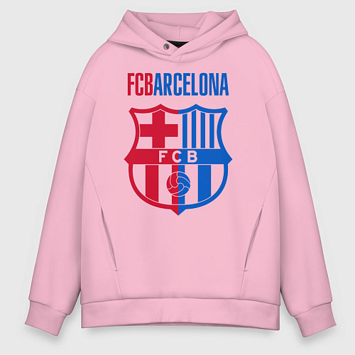 Мужское худи оверсайз Barcelona FC / Светло-розовый – фото 1