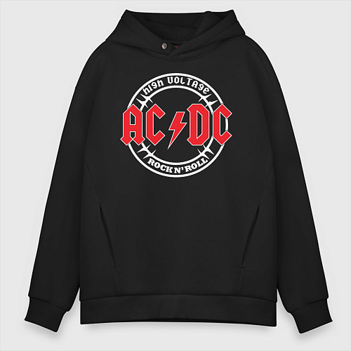 Мужское худи оверсайз ACDC / Черный – фото 1