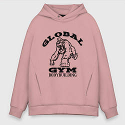Толстовка оверсайз мужская Global Gym цвета пыльно-розовый — фото 1