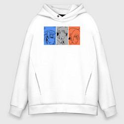 Толстовка оверсайз мужская Anime The God of High School, цвет: белый