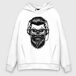 Толстовка оверсайз мужская Hipster, цвет: белый