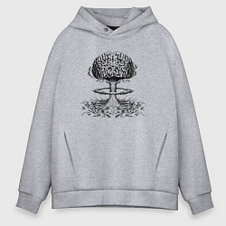 Толстовка оверсайз мужская Взрыв мозга, цвет: меланж