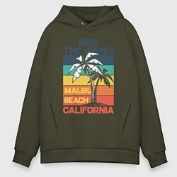 Толстовка оверсайз мужская Калифорния, цвет: хаки