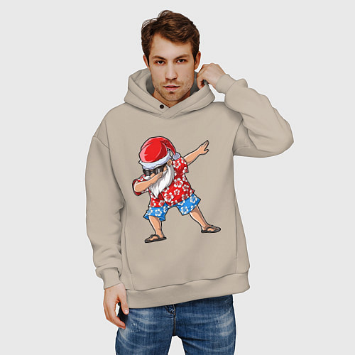 Мужское худи оверсайз Santa Dab / Миндальный – фото 3