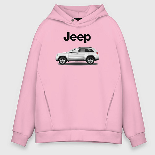 Мужское худи оверсайз Jeep / Светло-розовый – фото 1