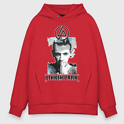Толстовка оверсайз мужская Linkin Park, цвет: красный