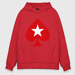 Толстовка оверсайз мужская Покер Пики Poker Stars, цвет: красный